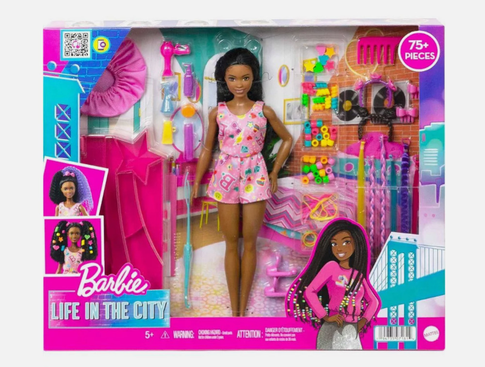 Barbie Life In the City Playset Hairstyling Braid & Hair Care Set NWT